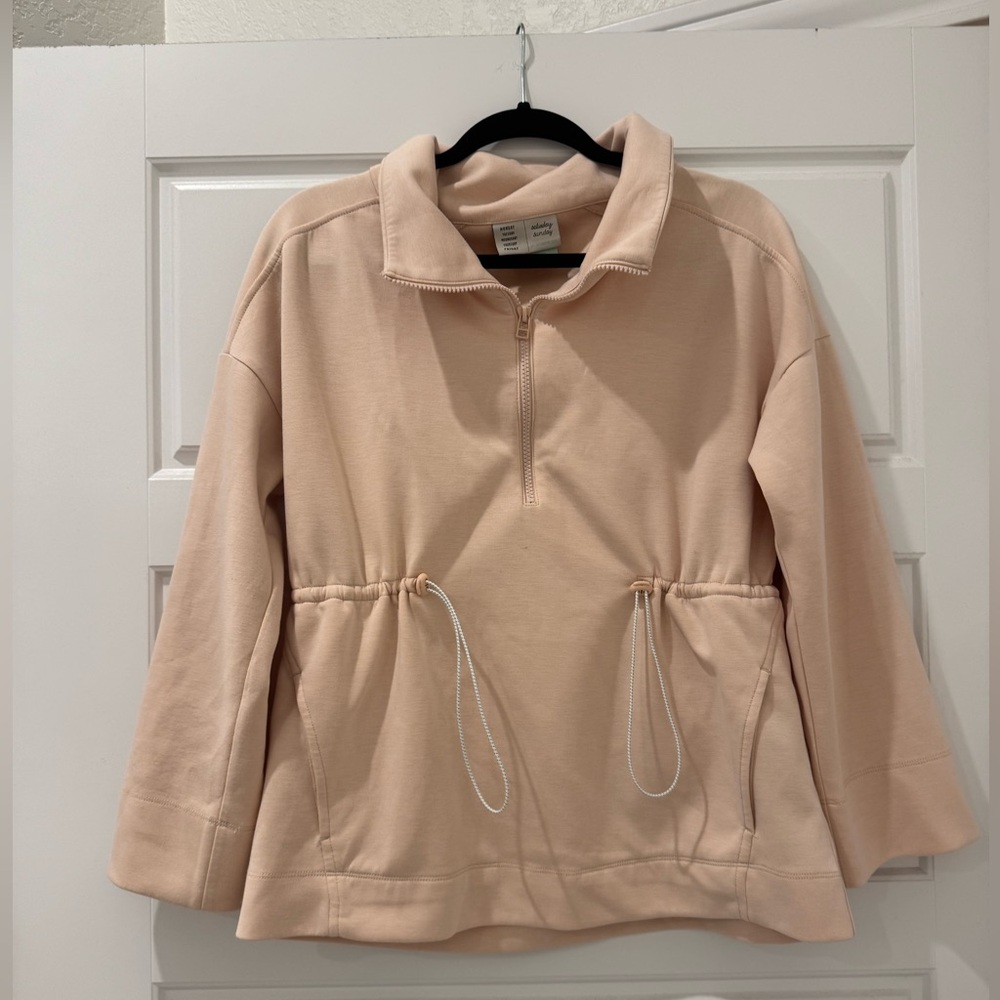 Anthropologie athleisure quarter zip in salmon pink